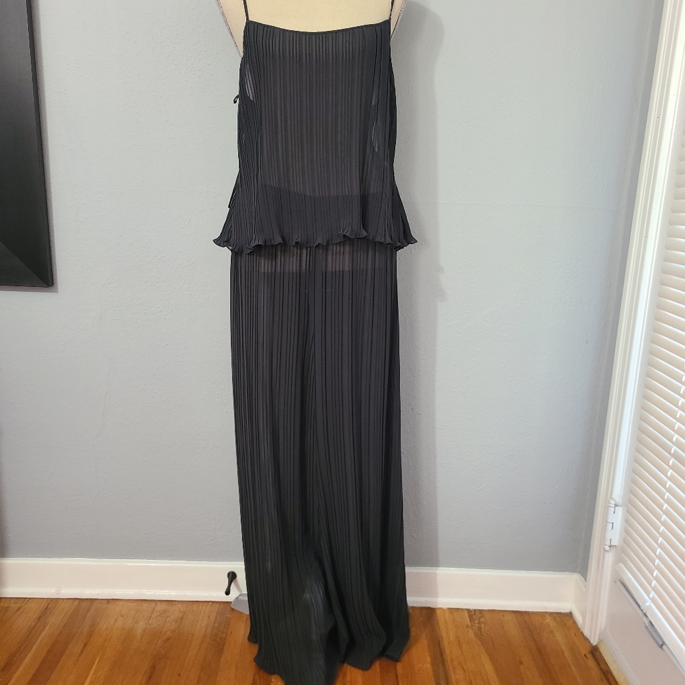 Victoria's Secret Pleated Camisole and Pant Black‎ Set Size Large NWT